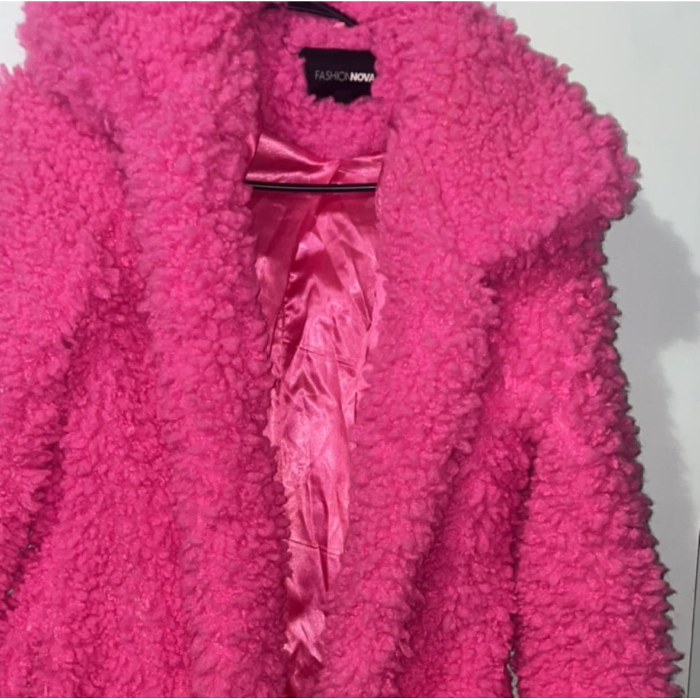 Hot Pink mid length fashion Nova coat ,warm &cozy